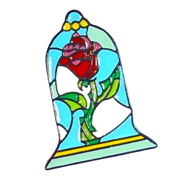 Beauty Beast Rose Lapel Pin Stained Glass Badge Brooch Accessories Jewelry | Poshmark