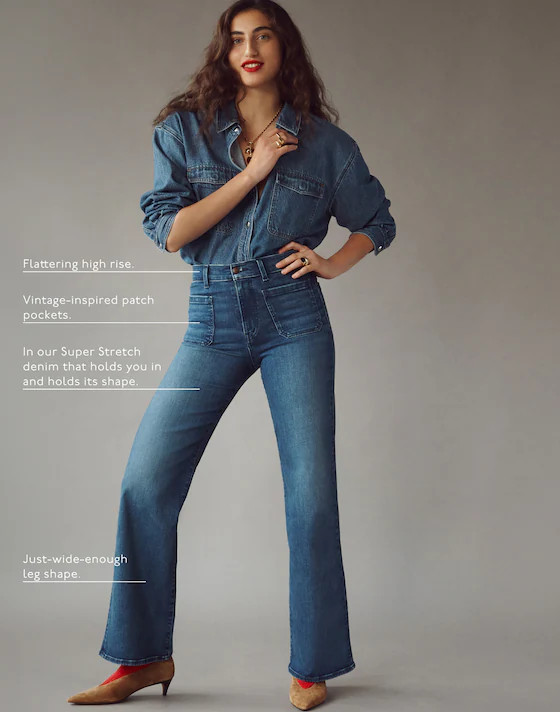 The Emmy Wide-Leg Jean in Super Stretch Denim | Madewell