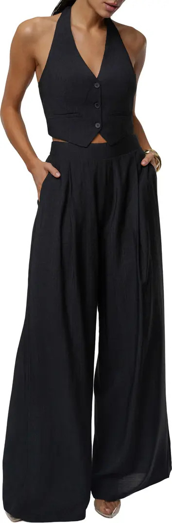 Tropical Daze Halter Top & Wide Leg Pant Set | Nordstrom