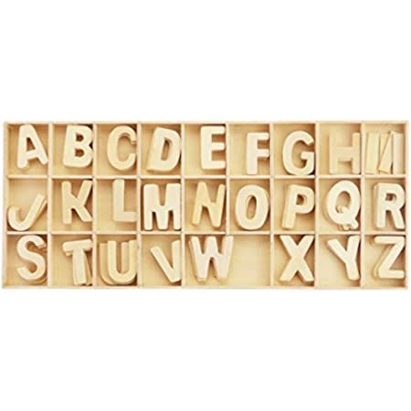 2 in Wooden Letters with Storage Tray for Crafts, Wood Alphabet ABCs for Learning, Wall Decor (4 of  | Amazon (US)