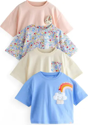 Kids' Assorted 4-Pack Cotton T-Shirts | Nordstrom