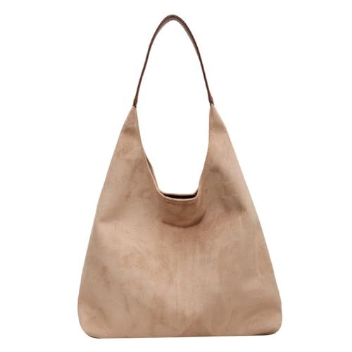 Suede Bags for Women, Brown Suede Bag, Brown Suede Handbag, Brown Suede Purse, Suede Purses, Suede Tote Bag (Beige) | Amazon (US)