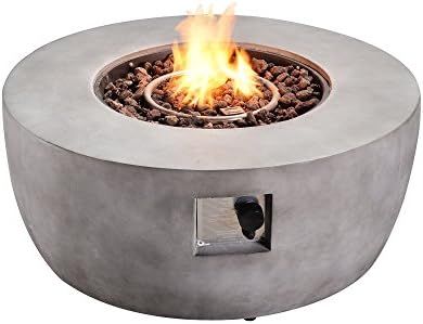 Peaktop HF36501AA Round 50,000 BTU Concrete Propane Gas Fire Pit Table for Outdoor Patio Garden B... | Amazon (US)