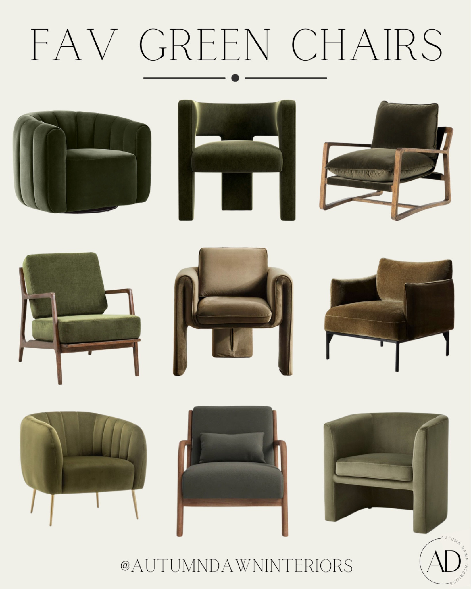 Some of my favorite green chairs! Great for some extra great room seating. 

#accentchairs #chairs #livingroom #greatroom #green #velvet #upholsteredchairs #primarysuite #masterbedroom #seating

#LTKhome #LTKsalealert