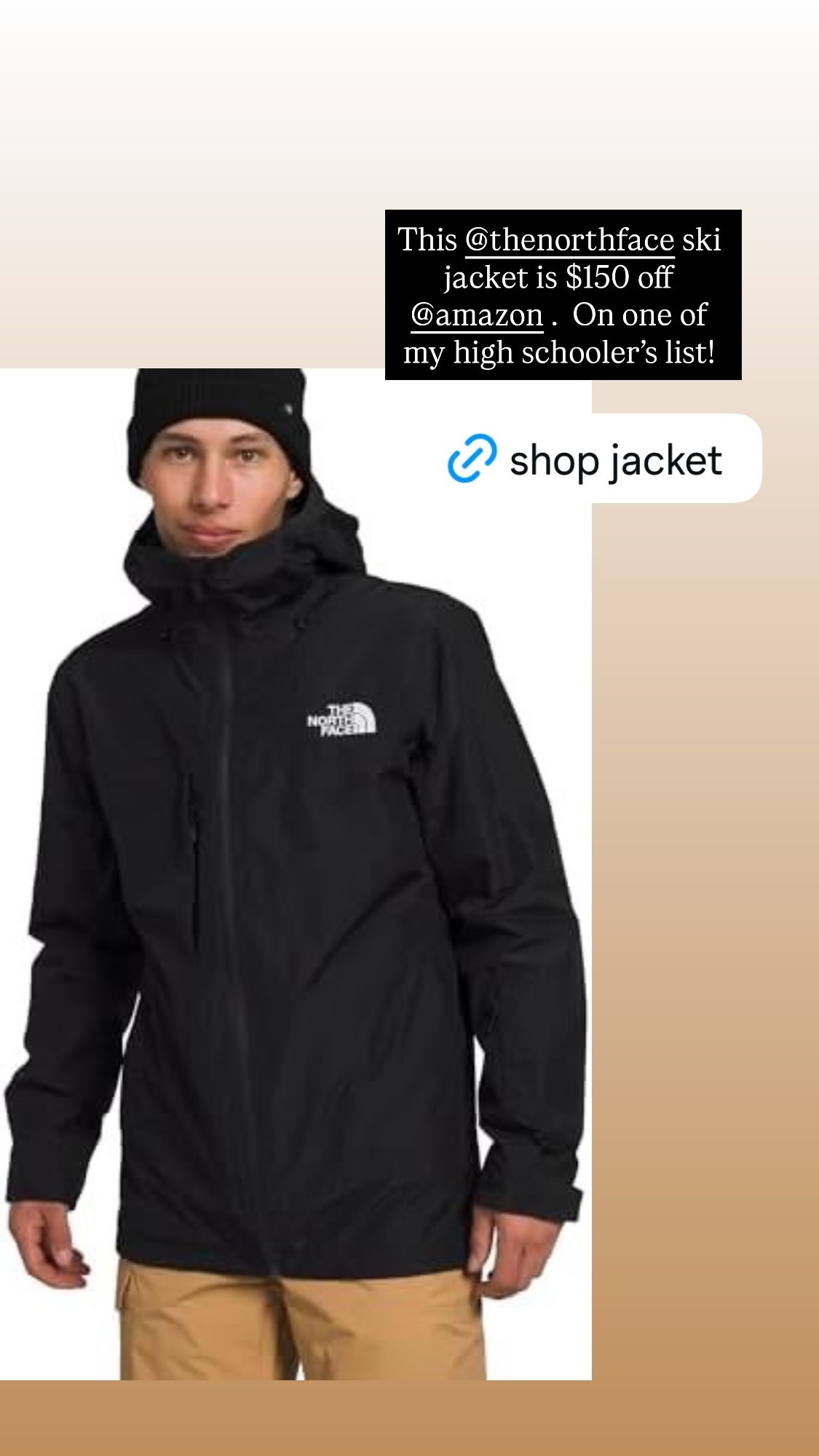 This @thenorthface ski jacket is $150 off @amazon .  On one of my high schooler’s list!