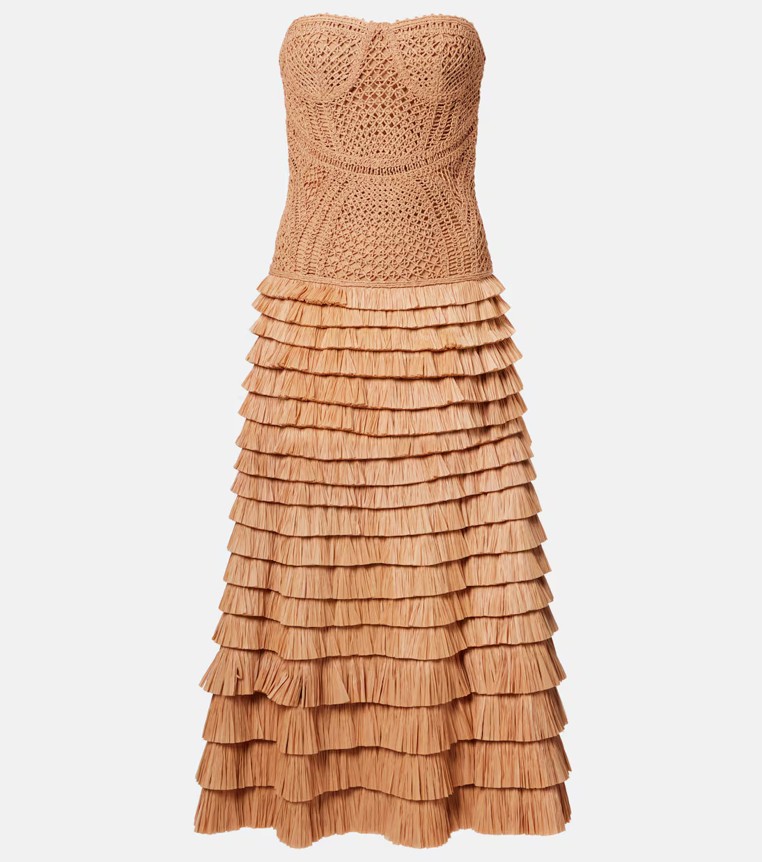 Santana raffia-blend bustier dress | Mytheresa (US/CA)