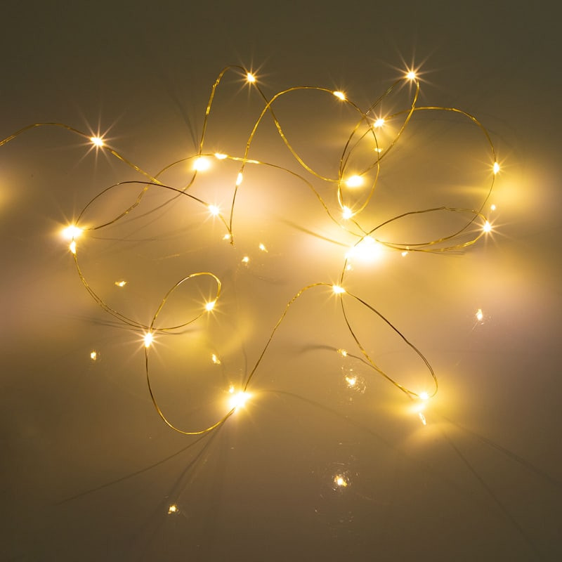 White Silver Wire String Lights | At Home