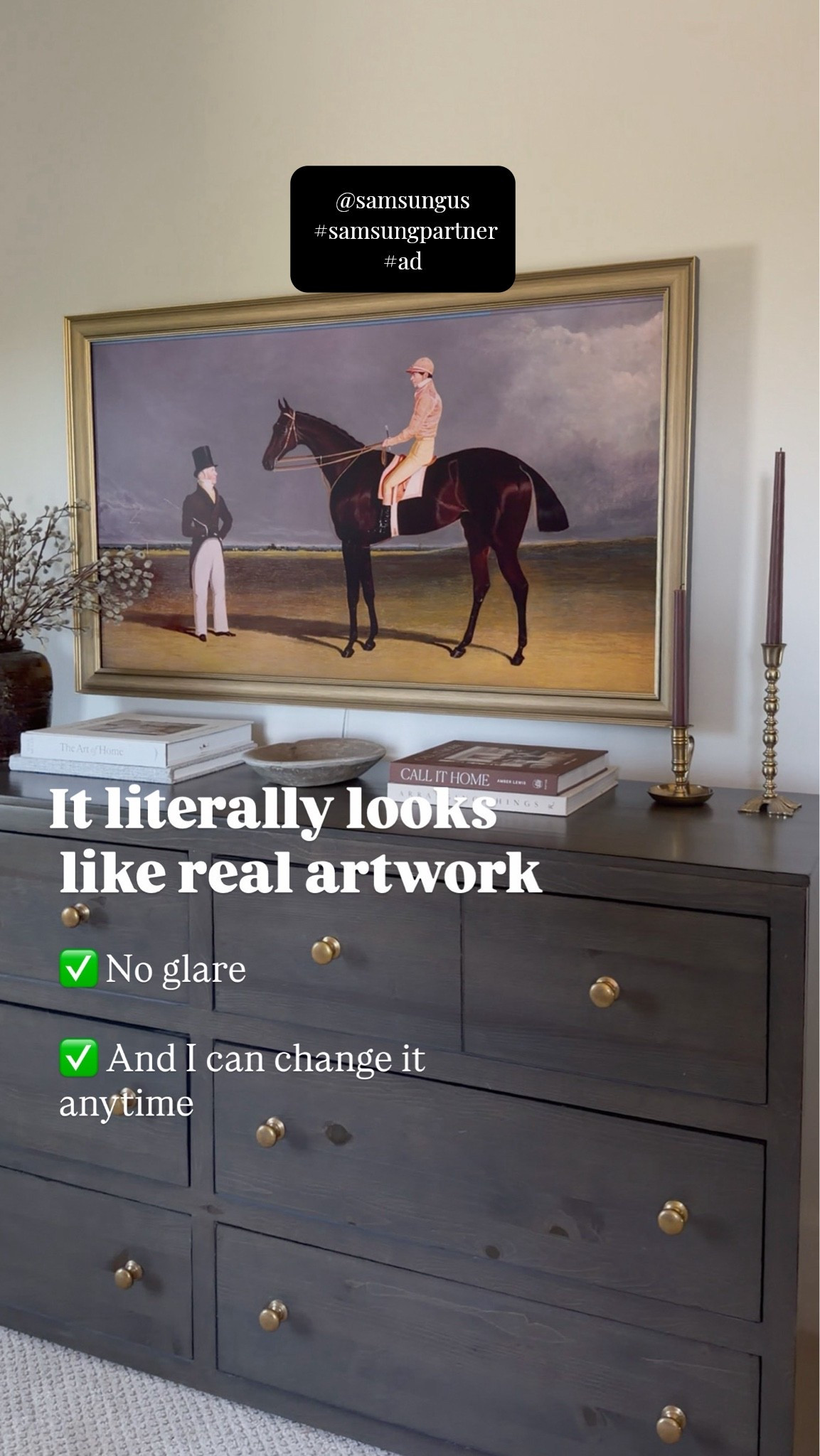 One of my favorite things about The Frame TV is how realistic the artwork actually looks 🤍 It doesn’t feel like a giant screen taking over the room anymore. The matte display helps cut down on glare so it looks much more like real framed art, and I love being able to switch out the artwork anytime depending on the mood or season.
I’ve also been playing around with the AI powered features like AI generated artwork, AI Color Match art curation, and Smart Calibration which helps the art look even more true to life and personalized to your space. It honestly makes the whole room feel so much more elevated and intentional instead of the TV being the main focus.
@Samsungus  #SamsungPartner #ad