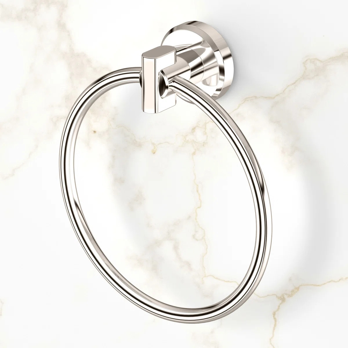 Lock Wall Mounted Polished Nickel Towel Ring, Hand Towel Holder for Bathroom, Kitchen 5472 | Wayfair North America
