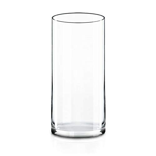CYS Excel Clear Glass Cylinder Vase (H:9" D:4") Flower Vase Centerpieces Hurricane Floating Candle Holder | Amazon (US)