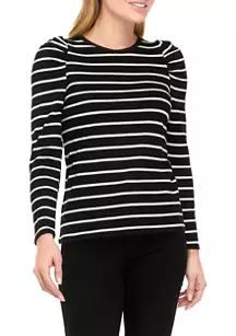 Petite Long Sleeve Striped T-Shirt | Belk