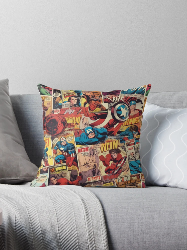 vintage comic pattern Pillow | Redbubble (US)