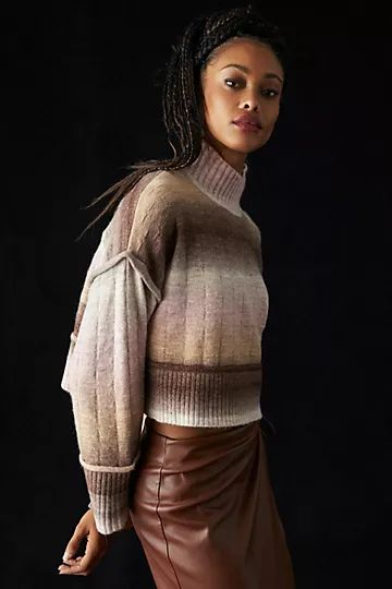 Pilcro Cropped Mock-Neck Sweater | Anthropologie (US)