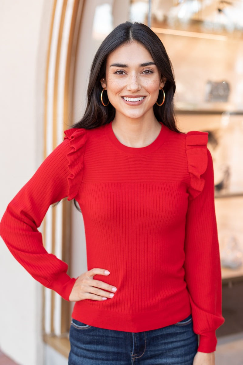 Randi Sweater-Red | Avara