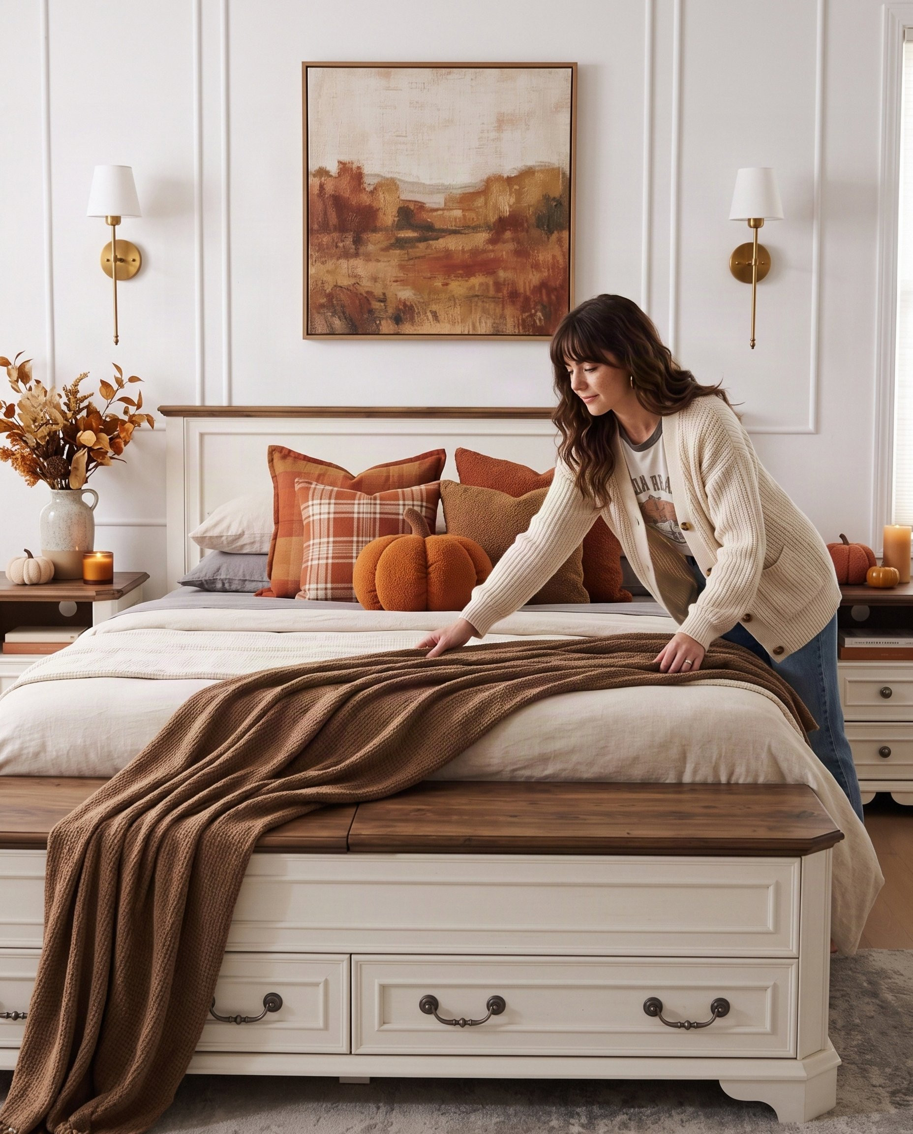 Farmhouse Queen Bed with Headboard and Storage Bench 
BUY HERE: https://amzn.to/4jWOLIf

#BedroomFurnitureSale #FarmhouseBedroom #bedframewithstorage #BedFrameSale #farmhousestyledecor #CommissionsEarned 

 #LTKmorningroutine #LTKHome #LTKSaleAlert