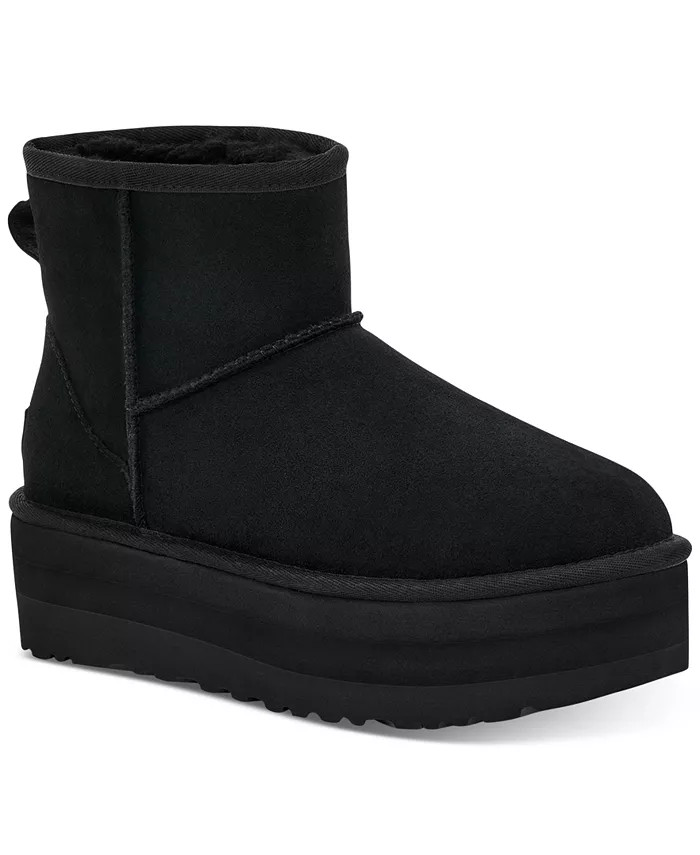 UGG® Women's Classic Mini Warm-Lined Platform Booties - Macy's | Macys (US)