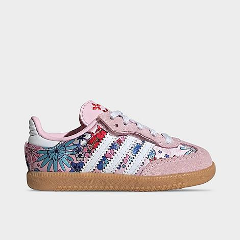 adidas Girls Toddler Originals x Liberty London Samba OG Comfort Closure Casual Shoes in Clear Pink/Cloud White/Gum Size: 7.0 | JD Sports (US)