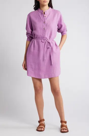 XÍRENA Dorian Long Sleeve Linen Minidress | Nordstrom | Nordstrom