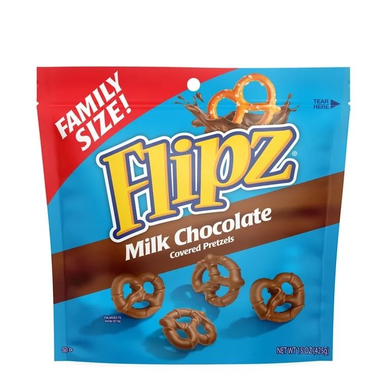Flipz Milk Chocolate Covered Pretzels, Family Size, 15 Oz. - Walmart.com | Walmart (US)
