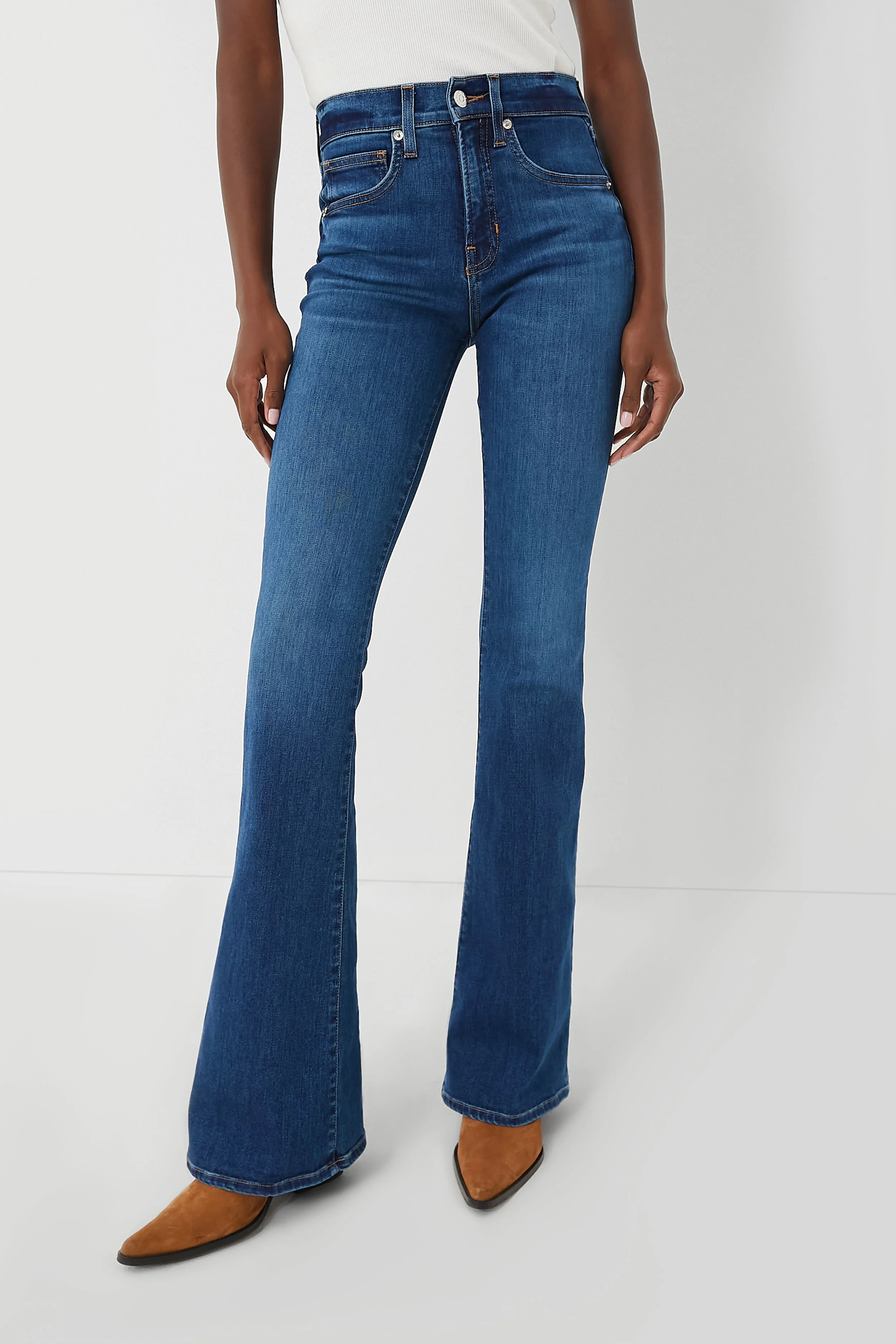 Bright Blue Beverly High Rise Skinny Flare | Tuckernuck (US)