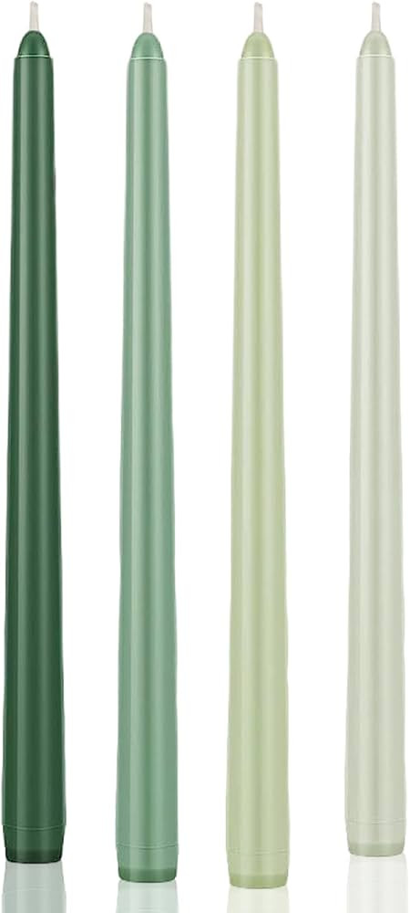 10 inch Green Taper Candles Scented Smokeless Candle Long Candles Wax Colored Taper Candles for D... | Amazon (US)