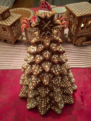 Pottery Barn Gingerbread TREE Cookie Jar Stoneware Christmas - 2 pc. NEW w/ Tags | eBay US