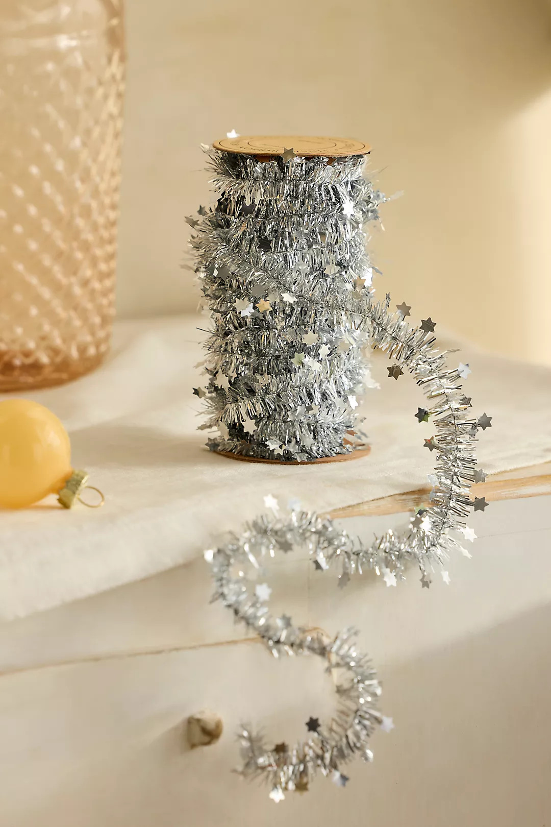Terrain Starry Silver Tinsel Ribbon | Anthropologie (US)