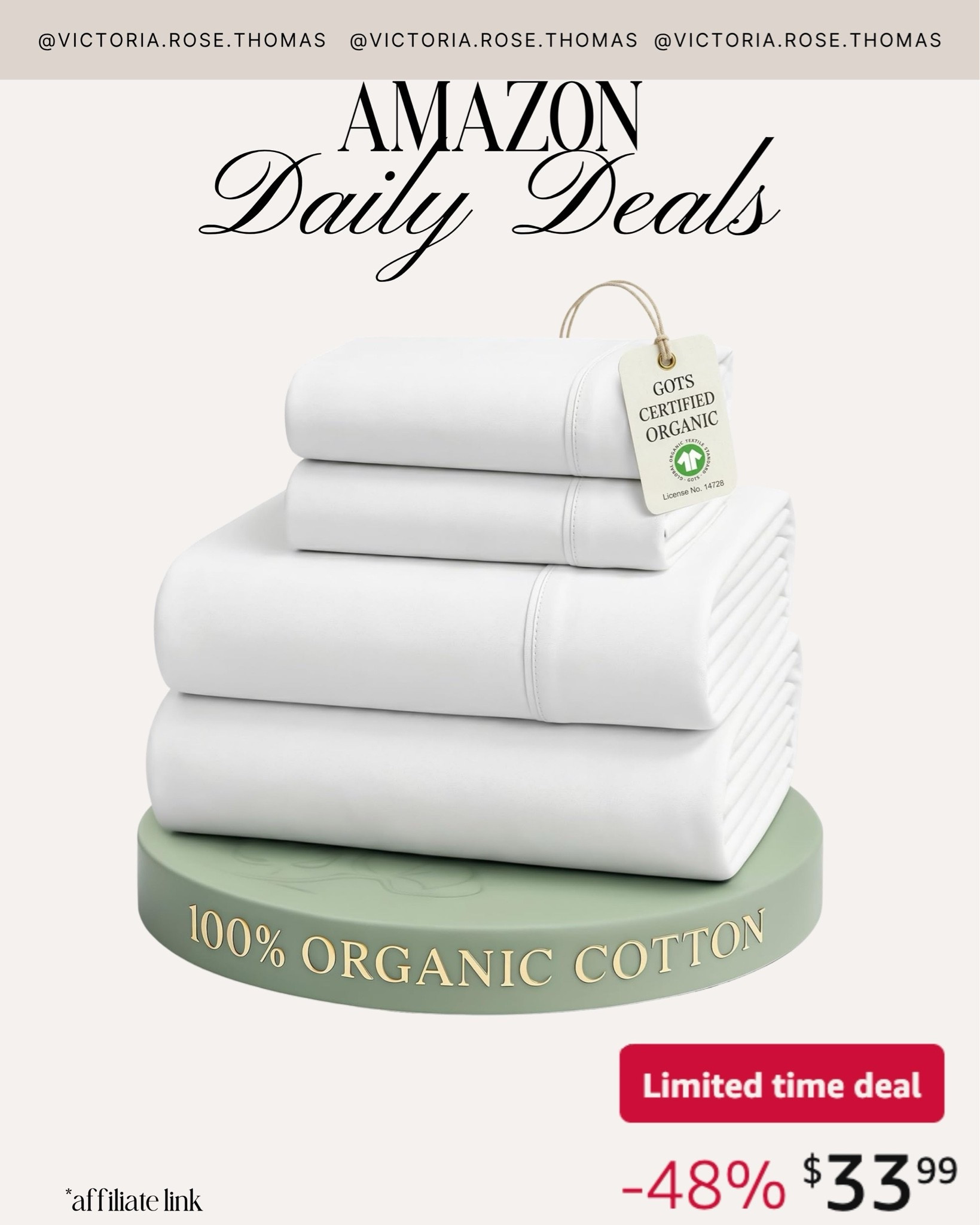 100% organic cotton and sheet set ￼

#LTKselfcare #LTKSaleAlert #LTKHome