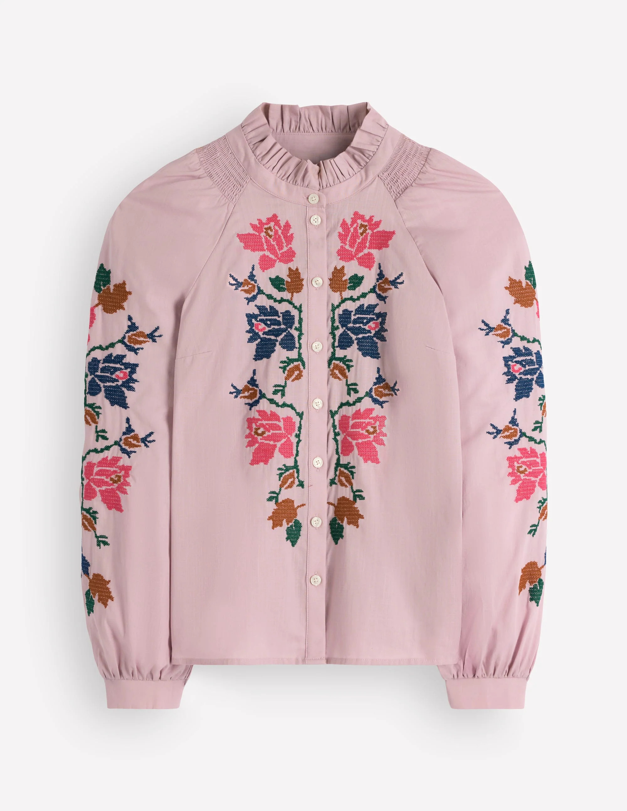 Boden Women's Erica Cotton Frill Top in Pink | Size 14 | Boden (US)