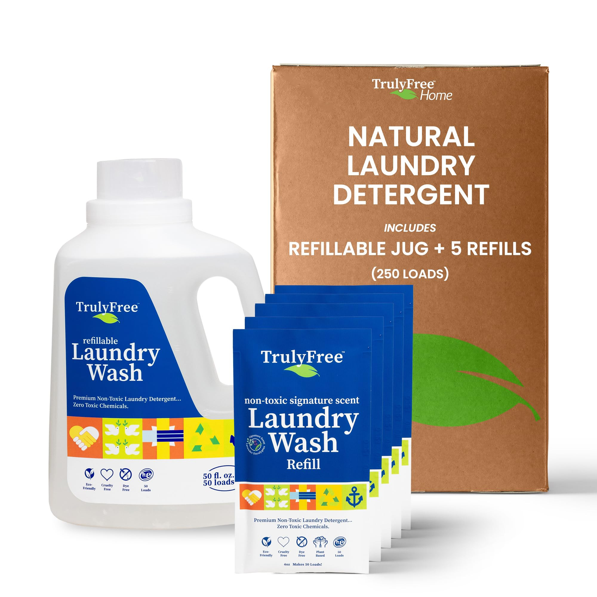 Laundry Detergent for Sensitive Skin | Gentle & Safe for Baby Clothes | Plant-Based | 5 Pack Refi... | Amazon (US)
