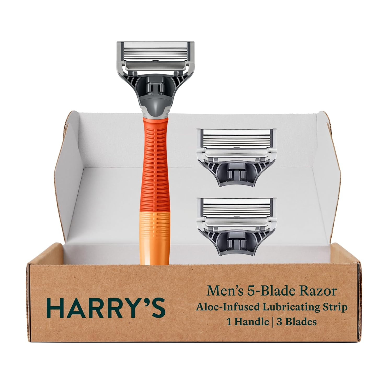 Harry's Razors for Men, 1 Handle (Ember) and 3 Razor Blade Refills with German Engineered 5-Blade... | Amazon (US)