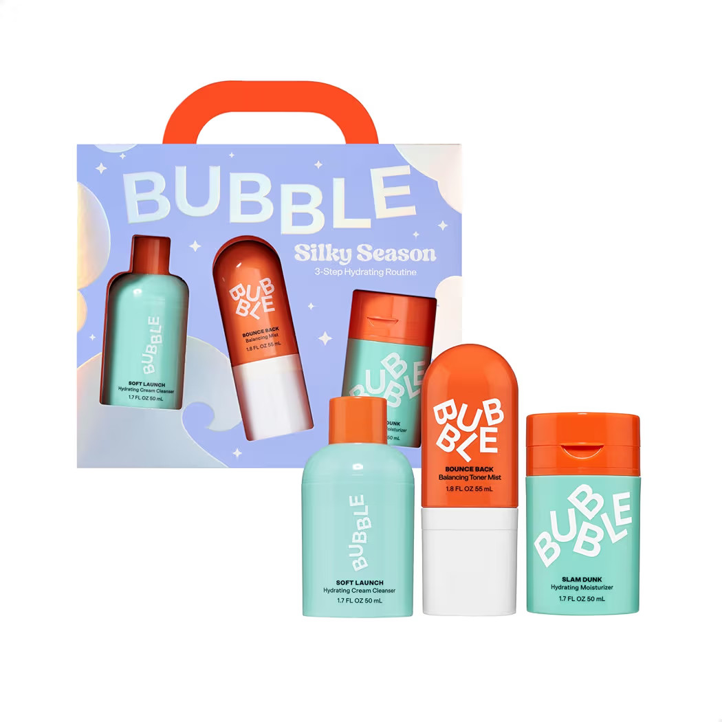 Bubble Skincare Silky Season 3-Step Hydrating Skin Care Set - Travel Size Skincare for Dry Skin -... | Amazon (US)