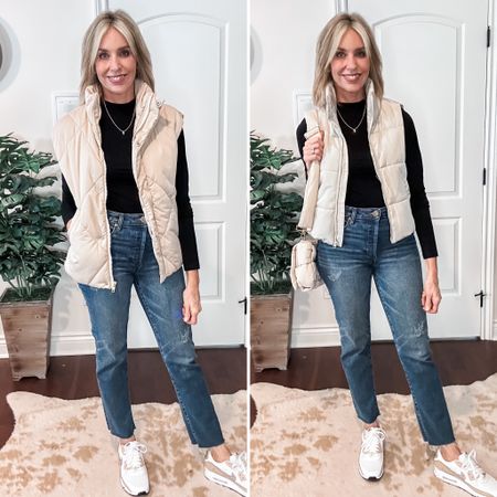 Amazon puffer vests in two lengths. Cropped vest and hip length vest. Cropped version on sale plus 30% off coupon! 
Fall outfit | affordable outfit | over 40 | mom style | Amazon fashion 

#LTKfindsunder50 #LTKSeasonal #LTKover40
