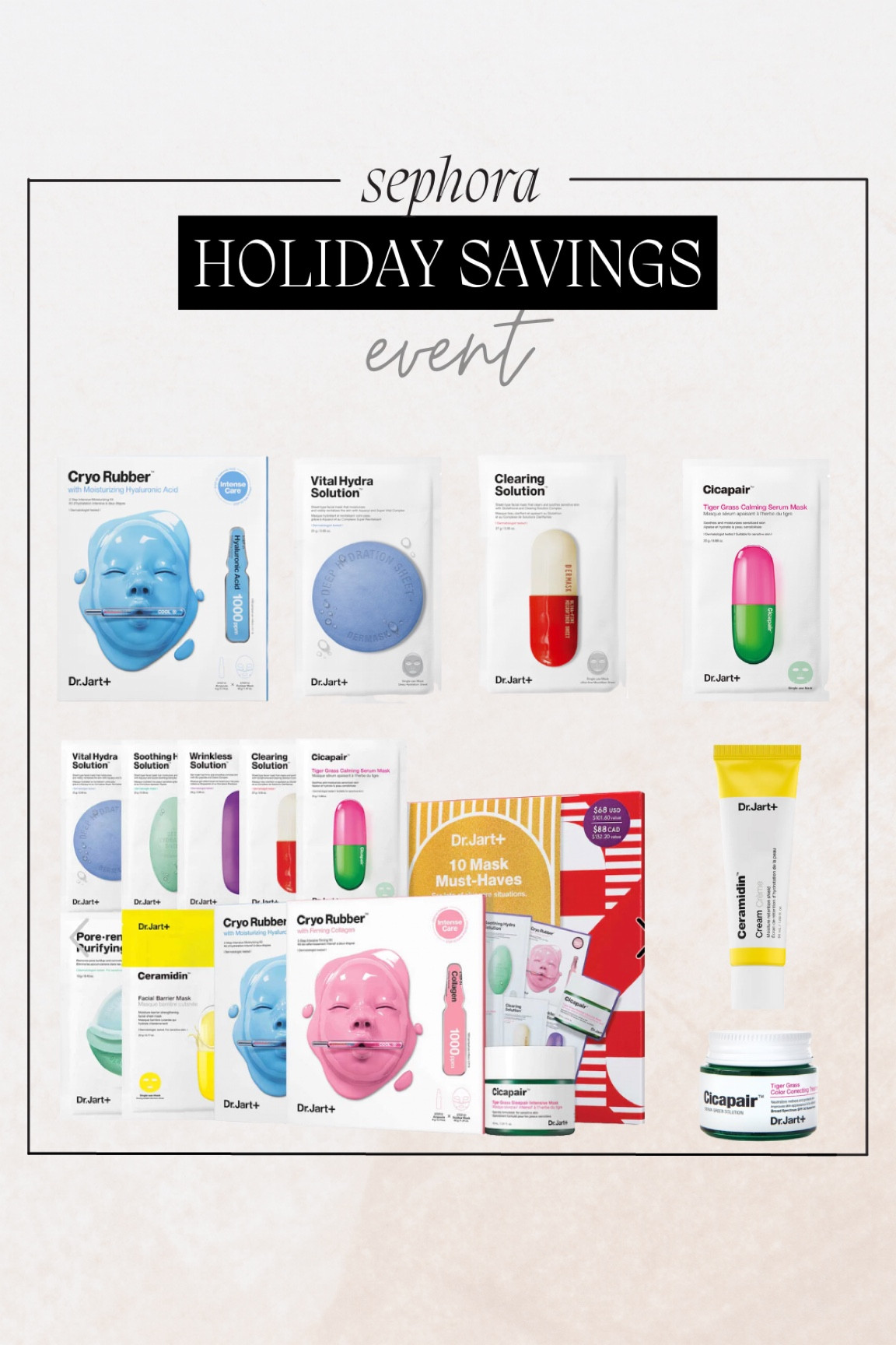 If you are skincare obsessed like I am, this is the one holiday set you need this year! I have been using @drjart masks for years now, and they are the perfect way to upgrade your skincare routine or just for a self care moment. This set comes with 10 masks all that leave your skin rejuvenated, hydrated, and glowing. Shop @sephora during their Holiday Savings Event  @shop.ltk #liketkit #ad #DrJartPartner #GiftTheUnexpected #DrJart


