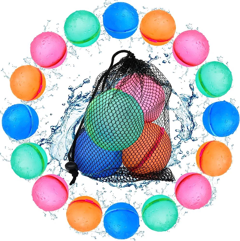 Reusable Water Bomb Balloons, Silicone Water Splash Ball with Mesh Bag, Quick Self-Sealing Water ... | Amazon (CA)