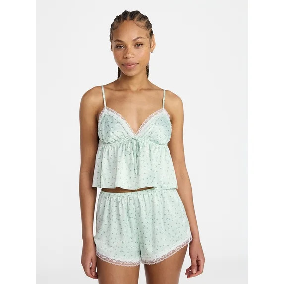 No Boundaries Satin Cami and Shorts Sleep Set, 2-Piece, Women's XS-XXL | Walmart (US)