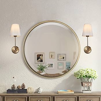 TERLEENART Fabric Wall Scone with Flared Shape White Textile Shade Curved Arm and Antique Brass F... | Amazon (US)