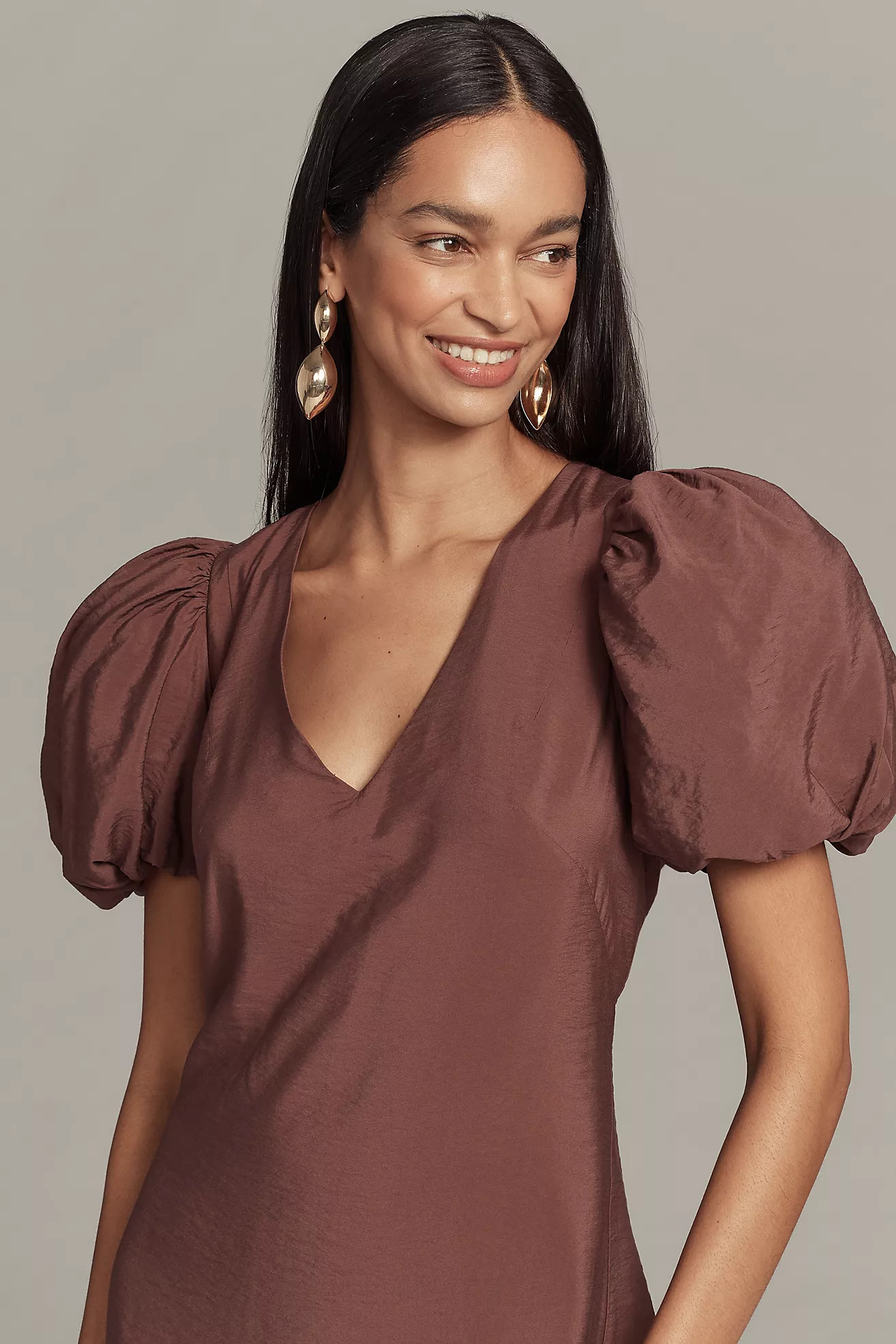 @loverlygrey x Anthropologie Puff-Sleeve V-Neck Maxi Dress | Anthropologie (US)