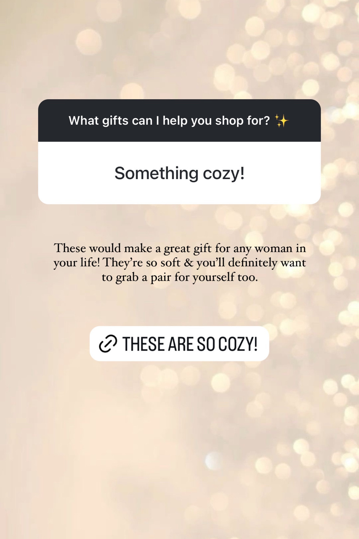 These would make a great gift for any women in your life! They’re so soft & you’ll definitely want to grab a pair for yourself too✨
StylinByAylin, Aylin, gift guide, gift idea

#LTKSeasonal #LTKHoliday #LTKGiftGuide