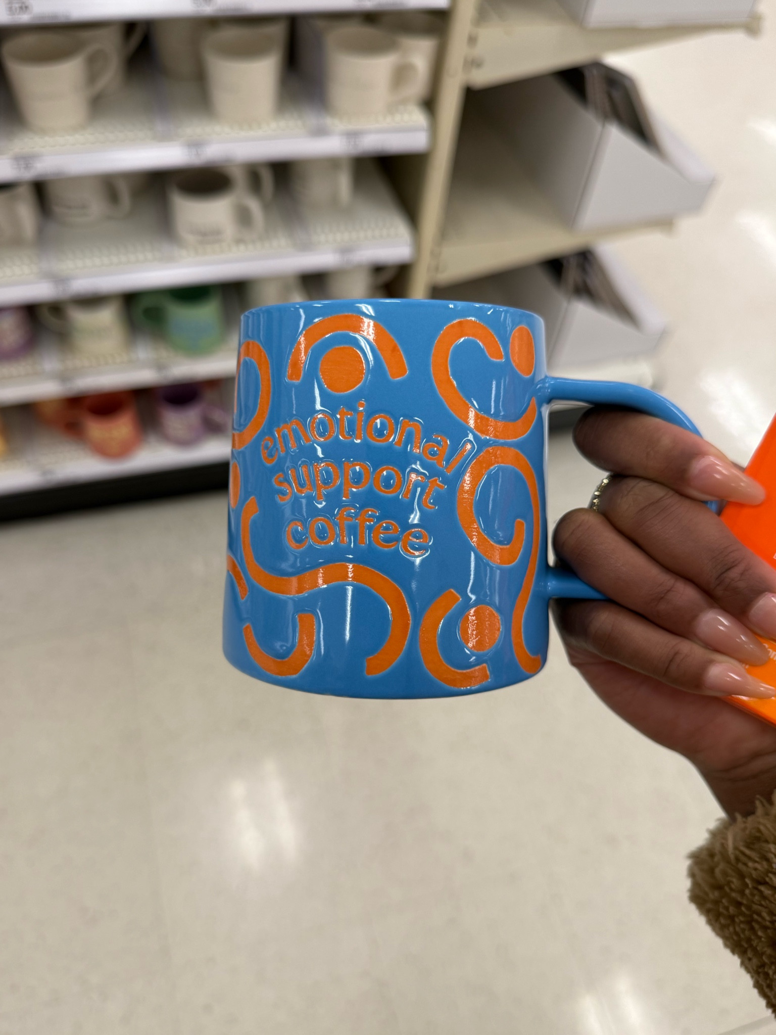 I love this blue and orange coffee mug from target. 

#LTKFindsUnder50