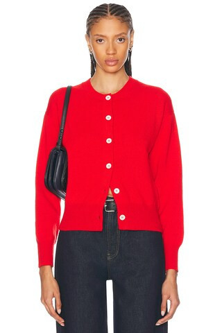 &Daughter Ada Crewneck Cardigan in Red | FWRD 