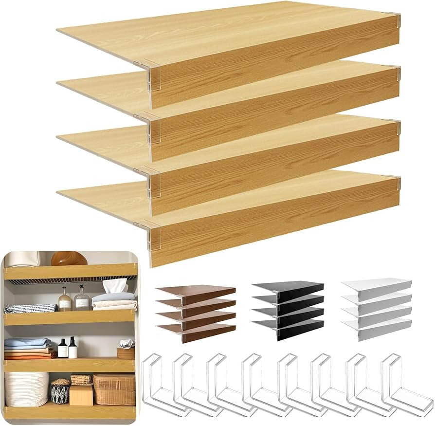 Wire Shelf Cover,KHASIM Wire Rack Covers for Pantry,PVC Wood-Look Faux Wood Shelf Liners,24x12 In... | Amazon (US)