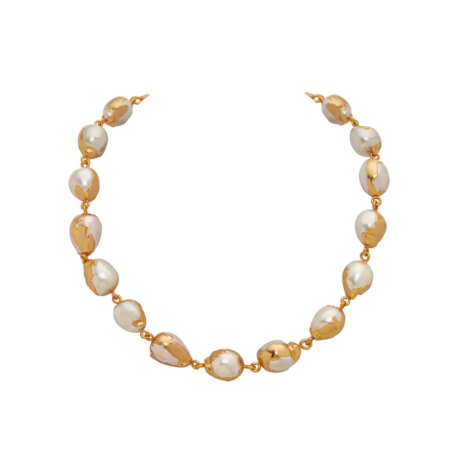 Gold Luna Necklace With Baroque Pearls | Wolf & Badger (US)