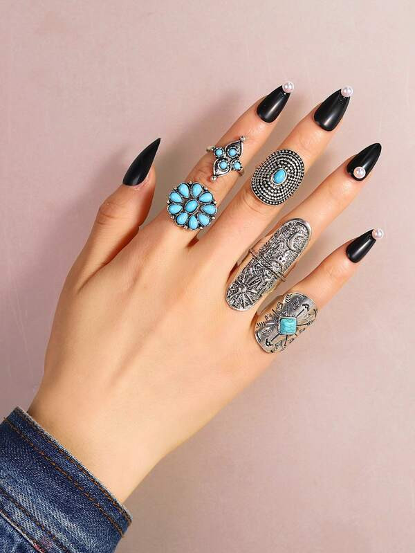 5pcs Vintage Ring | SHEIN