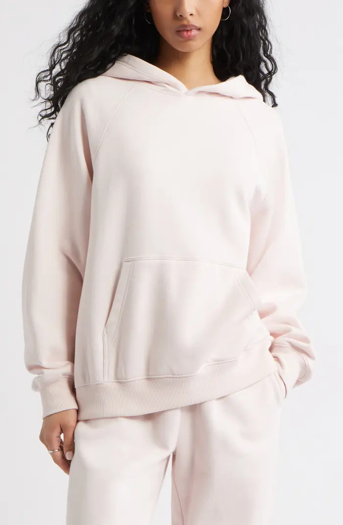 Fleece Detail Oversize Raglan Hoodie | Nordstrom