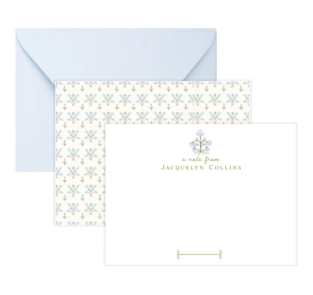 Personalized Grandmillennial Stationery | Chinoiserie Note Cards | Chinoiserie Stationery | Flora... | Etsy (US)