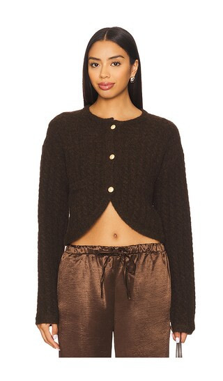 4th & Reckless Reyn Cardigan in Chocolate. - size S | Revolve Clothing (Global)