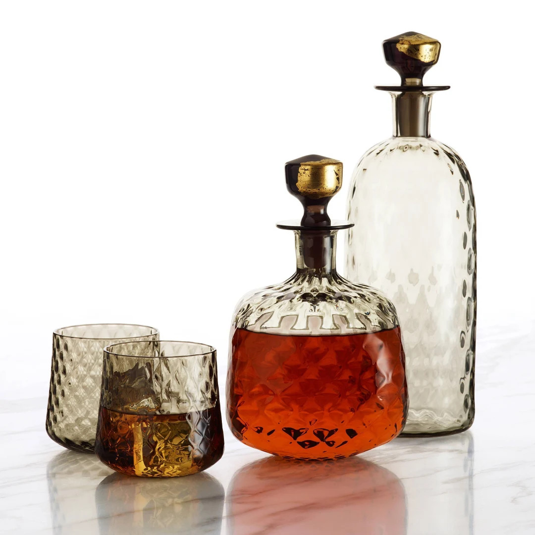 Whiskey Glasses With Diamond Pattern, Hand Blown - Etsy | Etsy (US)