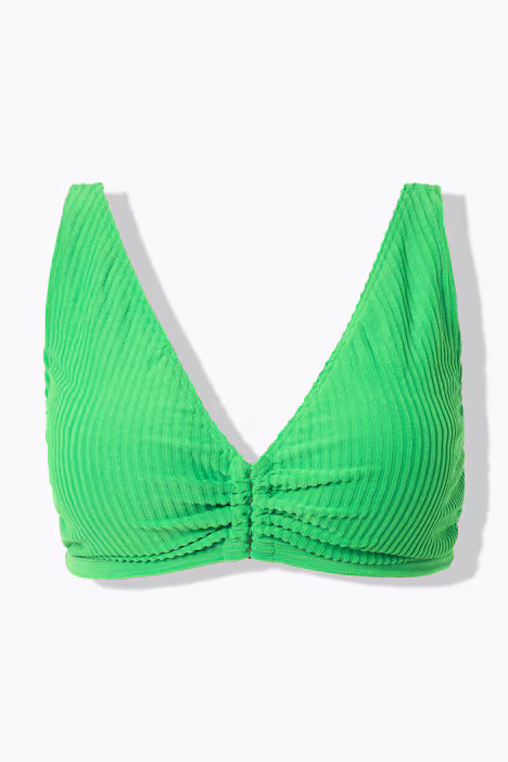 Bikini-Top, Frottee-Streifen, Zierring, Softcups | Happy Size - DE