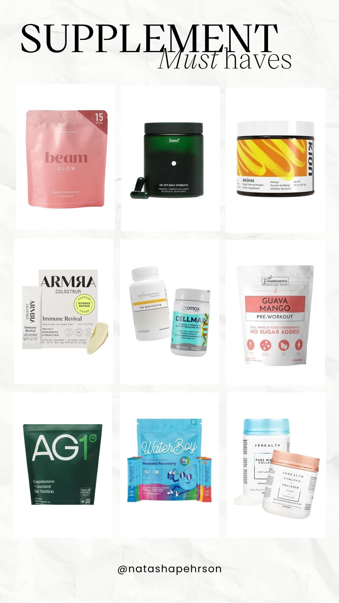 Supplement Must Haves 

 #LTKfitnessgoals #LTKselfcare #LTKActive